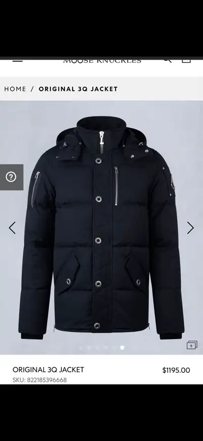 Mens Moose Knuckles Original 3Q Jacket Navy Blue Size Medium Comes with Moose knuckles bag