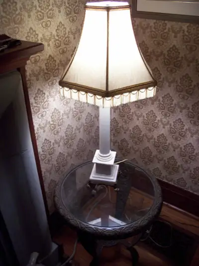 Antique alabaster-marble large pillar table lamp, View more