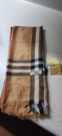 $450 OBO!!! NEVER USED BURBERRY CHECK CASHMERE SCARF!