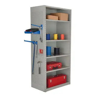 étagère métal industrielle de 7.3'x3'L x 2'p peut recevoir 100-200lb par tablette valeur neuve de 60...
