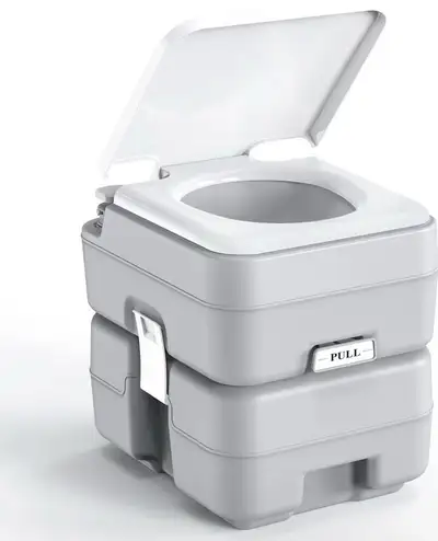 6.1 Gallon Portable Camping Toilet w/ Tank, Spray Gun, RV Boat Travel Potty