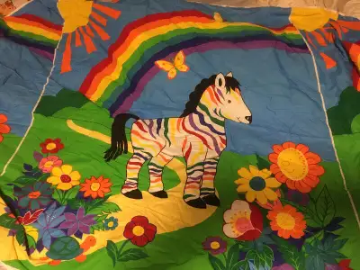 As pictured brightly colored new zebra baby, kids blanket panels $15 each (3 available)