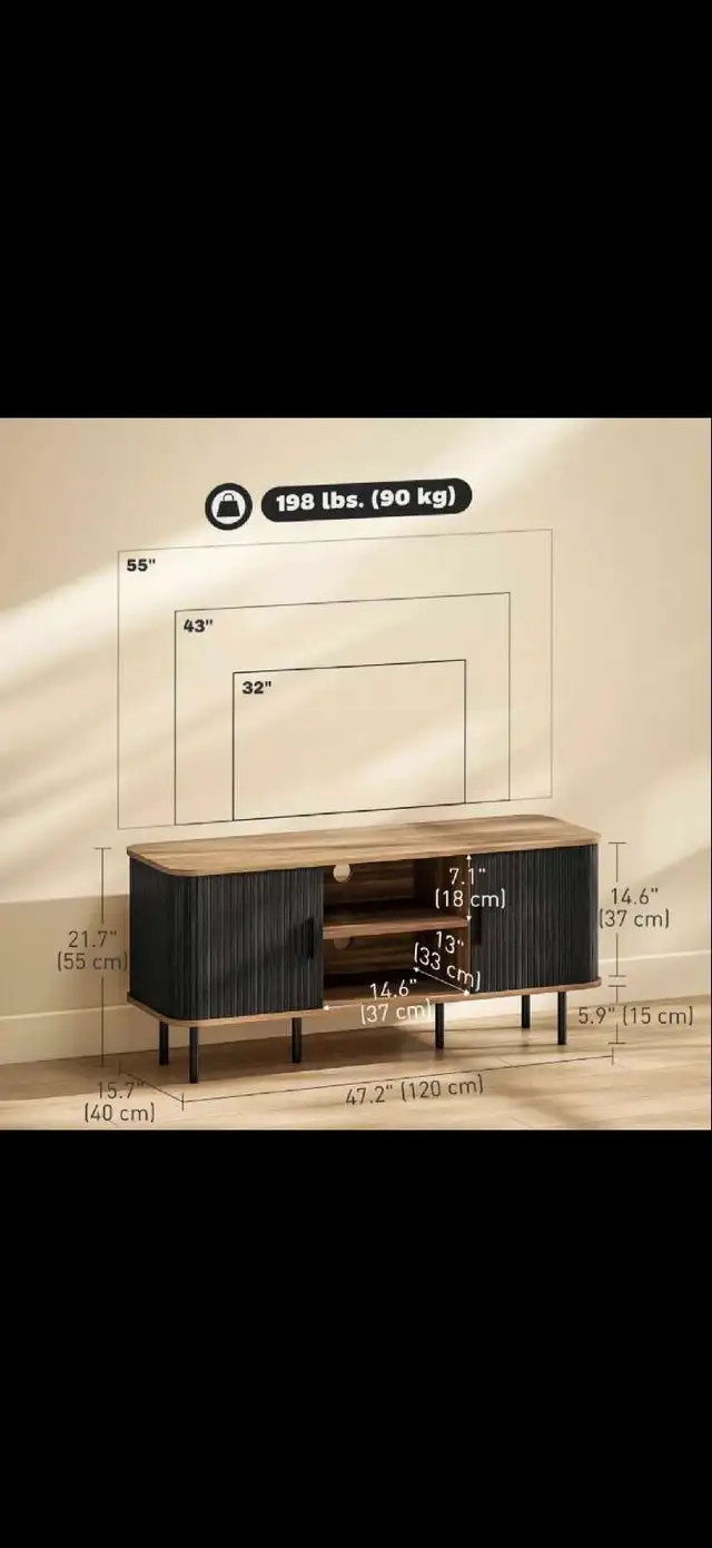 TV Stand Cabinet for TVs up to 55 Inches, TV Unit in TV Tables & Entertainment Units in Markham / York Region - Image 4