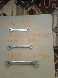 Gray open end wrenches $10 for all 3 of them