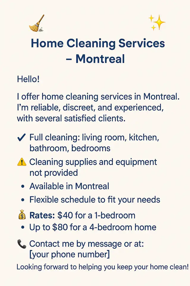 Home cleaning service - Montreal628637129836811215