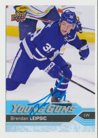 BRENDAN LEIPSIC TORONTO MAPLE LEAFS EX-RARE SIGNED UD YOUNG GUNS