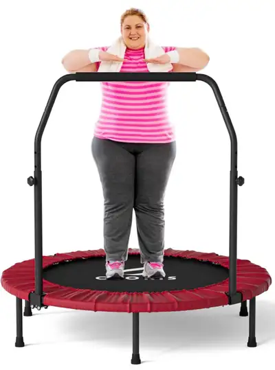 Foldable Fitness Trampoline - Max Load 400lb, Rebounder Adjustab, View more