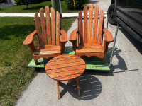 Muskoka Adirondack Chair Set with table - Custom made Brand New 