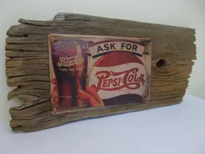 PEPSI Tin Plate on Barnboard, View more