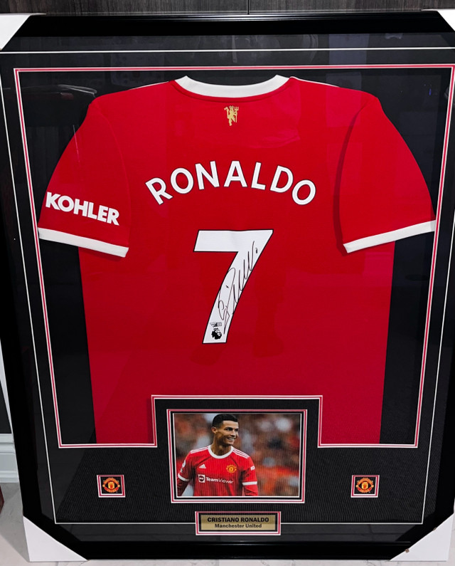 Cristiano Ronaldo Autographed Framed Jersey in Arts & Collectibles in Mississauga / Peel Region