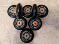 inline skating, rollerblade, wheels 76mm 80a + bearings