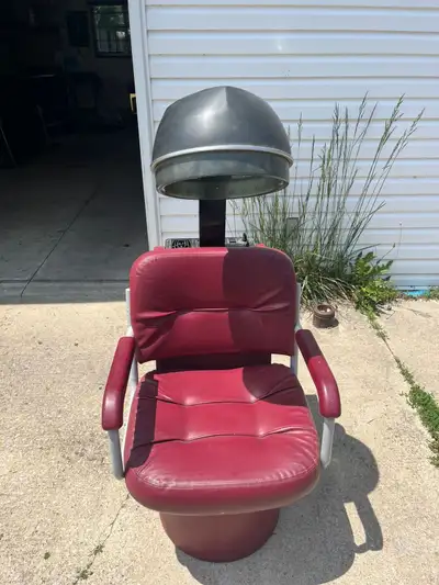 Salon chair with hair dryer, View more