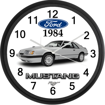 1984 Ford Mustang (Silver) Wall Clock - Brand New - Classic, View more
