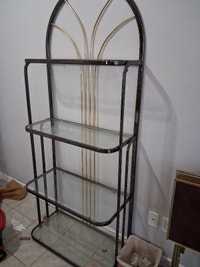 metal and glass shelve