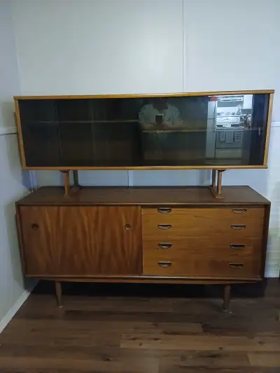 Antique Teak Buffet and Hutch For Sale., View more