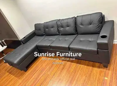 Black leather 4 seater sectional sofa sectional couch new sofa, View more