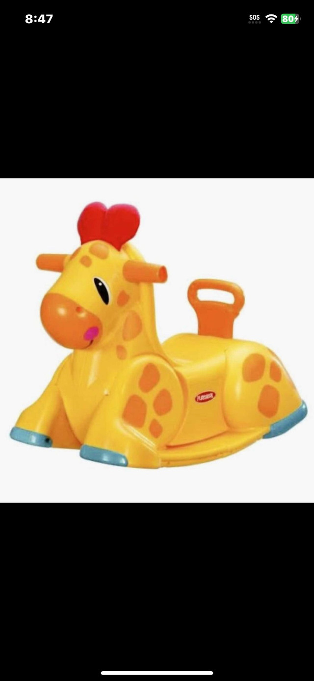 Rocking Giraffe  / Giraffe Baby Rocker (good condition) + Free  in Toys in City of Toronto - Image 2