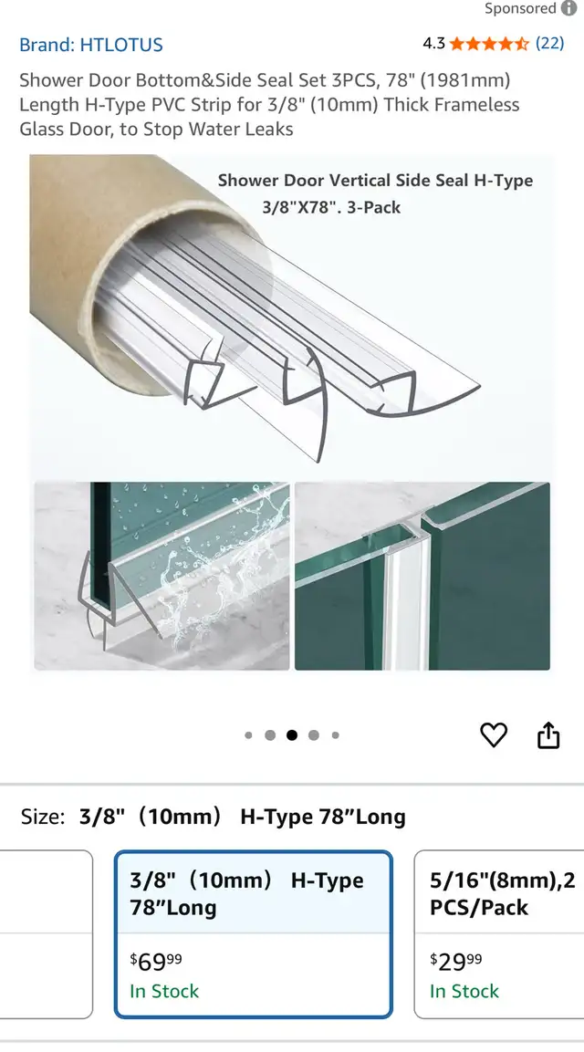 Shower Door Bottom&Side Seal Set 3PCS65745640593538121