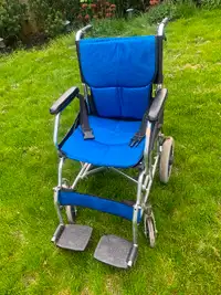 Lightweight Foldable Comfort Wheelchair in blue $200