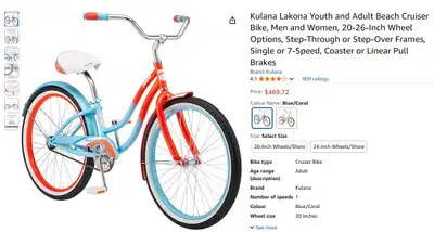 SELLING KULANA 24" CRUISER BICYCLES CYCLE, View more