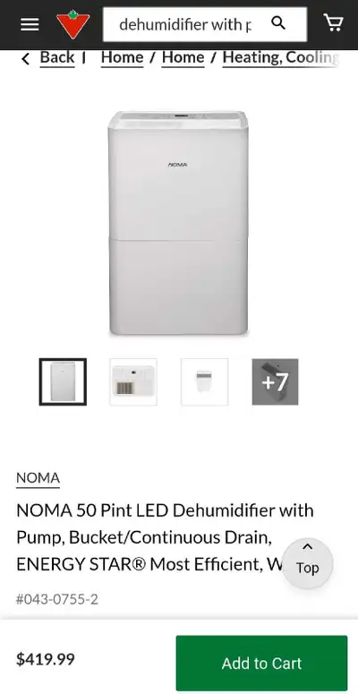 - Selling a BRAND NEW Noma 50 Pint Dehumidier with Drain Pump, and Bucket/Continuous Drain. Comes in...