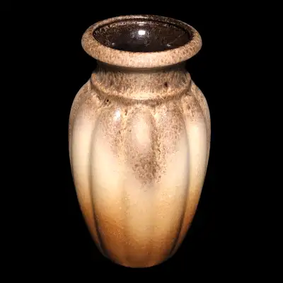 For sale is a vintage Scheurich Keramik West German vase dating from the 1960s 70s, the melon ribbed...