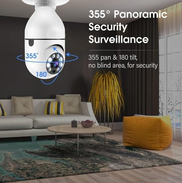 Light Bulb Security surveillance Camera Indoor Wireless, 360° dans Appareils électroniques  à Ville de Montréal - Image 2