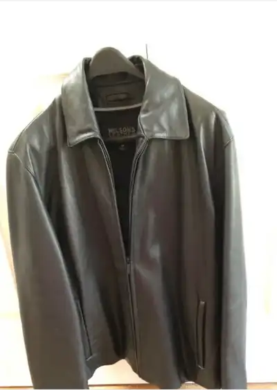 MENS NEW WILSONS BLACK LEATHER COAT $120, View more