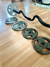 EZ Curl Bar and Weights 