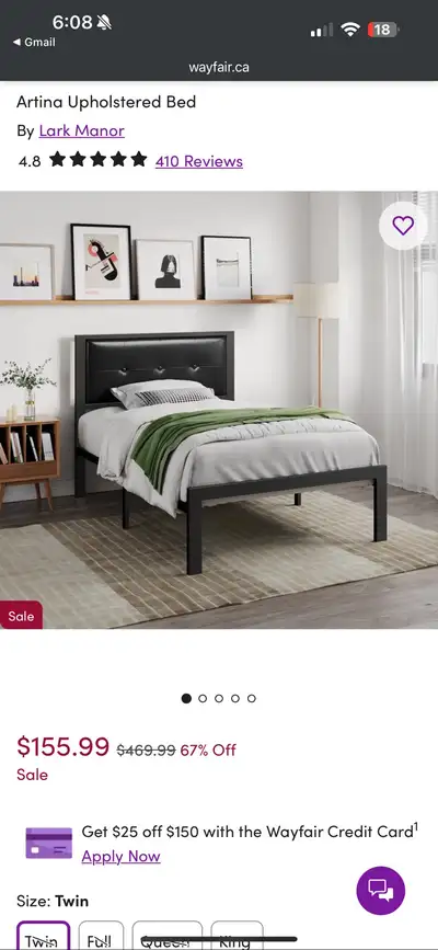 Twin Bed and Mattress, View more