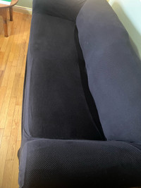 Matching Sofa and Loveseat Slipsheet Covers in Black