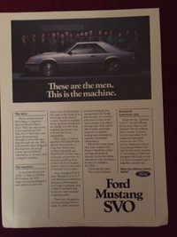 1984 Ford Mustang SVO Original Ad