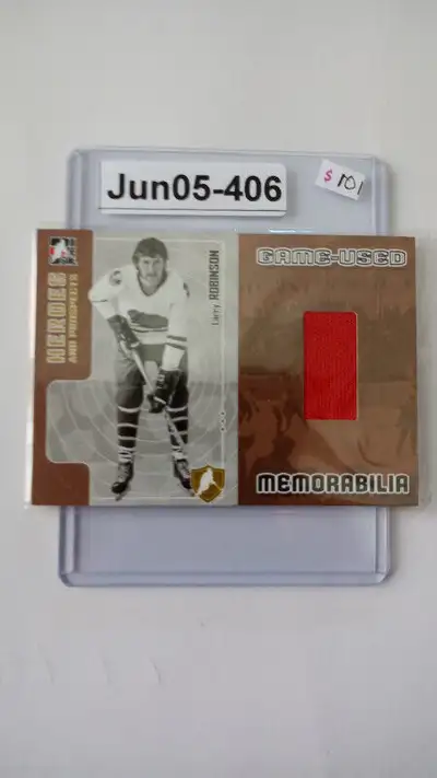 Jun05-406 $10 2006 ITG Heroes and Prospects Game-Used Memorabilia Larry Robinson - minor edge wear $...
