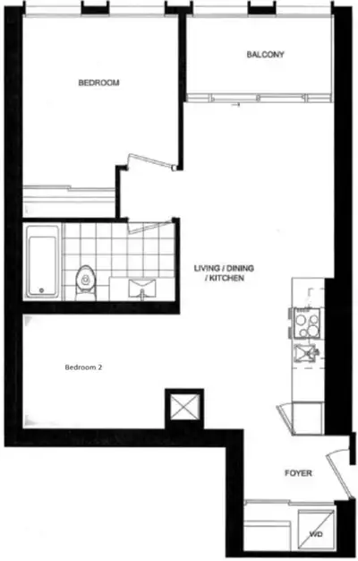 Looking for a roommate in a spacious 2-bedroom condo at University and Dundas! This unit is modern a...