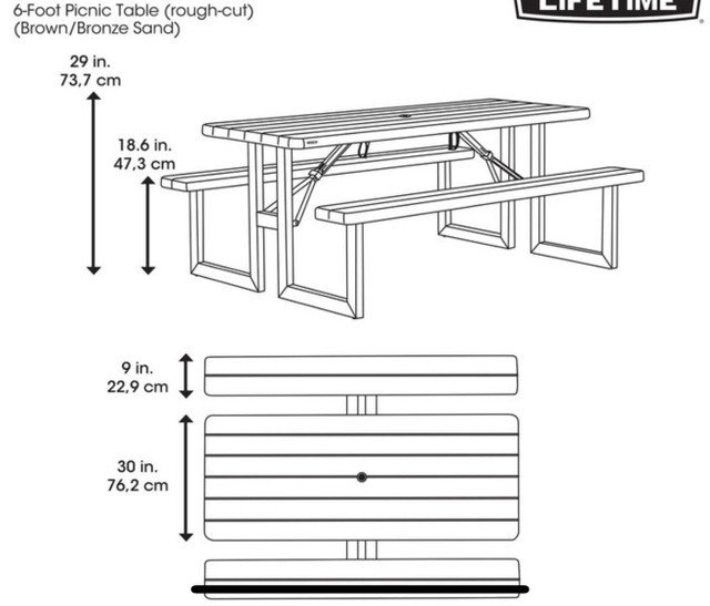 Lifetime Picnic table with umbrella  in Patio & Garden Furniture in Kitchener / Waterloo - Image 2