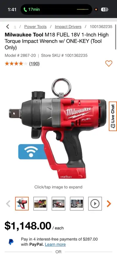 Milwaukee M18 FUEL 1-Inch High Torque Impact Wrench, View more