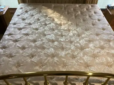 King Matress, Box Spring & Brass Bed Frame, View more