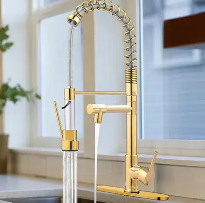 Gold Kitchen Faucet，Brushed Gold Kitchen Faucet，Kitchen Faucet , View more
