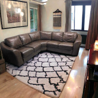 FREE DELIVERY Brown leather 3 piece sectional couch sofa