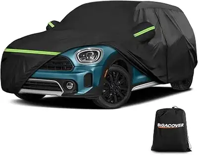 All Weather Car Cover Black (with reflective green trim) Model Number: Mini Cooper 2D-001 Fits 2014...
