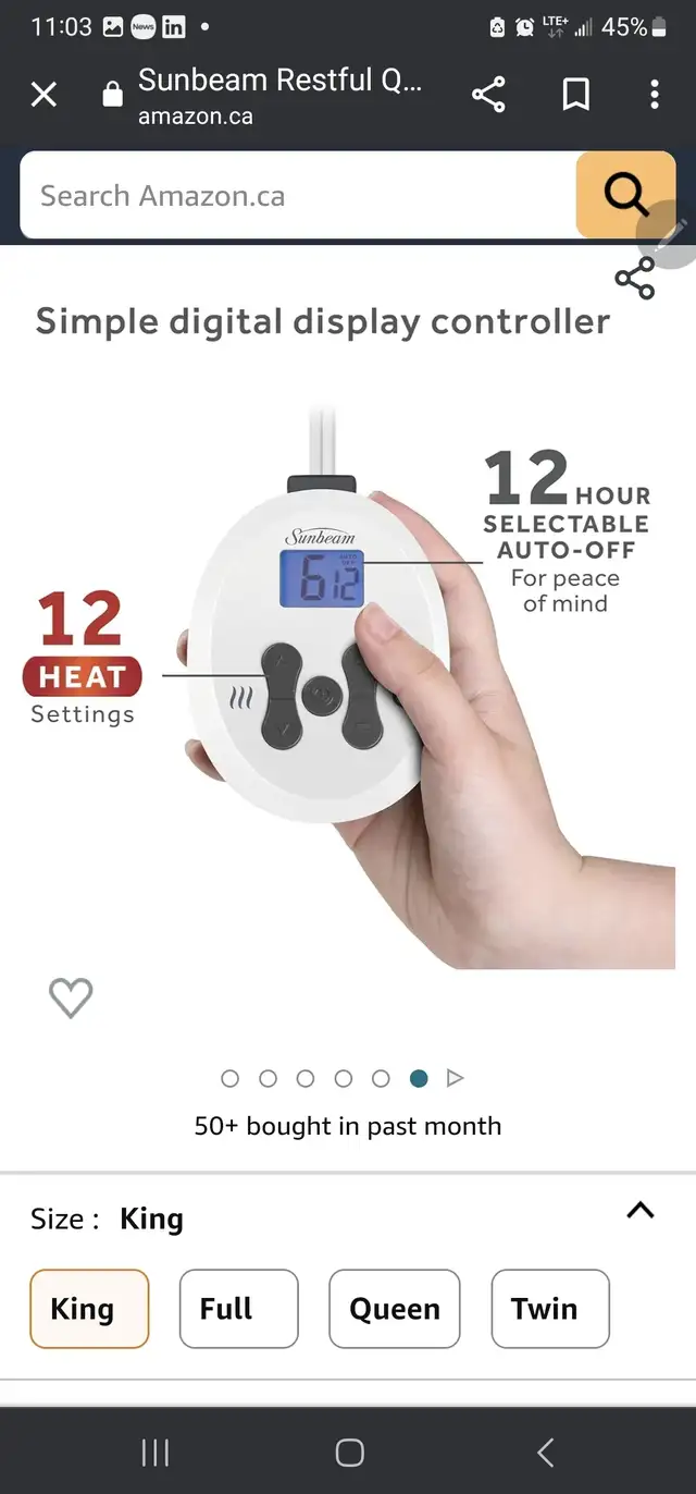 Sunbeam Heated King  Mattress Cover in Bedding in City of Toronto - Image 5