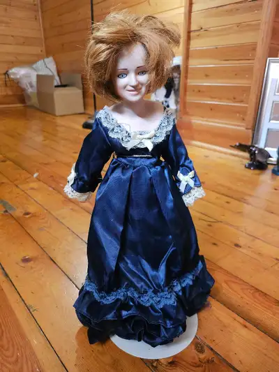 princess diana porcelain doll blue dress Diana, 15 Inches in Navy Gown with Stuffed Body Made in Taiwan : Home & Kitchen Princess Diana Dark Blue Red