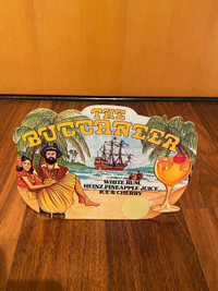 VINTAGE BUCCANEER COCKTAIL ADVERTISING SIGN $25