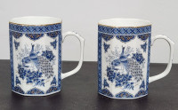 Pair of Vintage Porcelain Japanese Peacock Cups