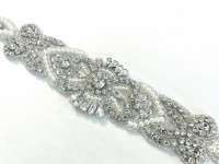 Gorgeous rhinestone and pearl belt front