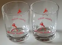 Vintage Rare Johnnie Walker Red Label Glasses -  Made in France