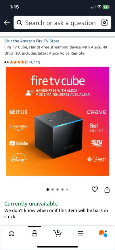 Amazon fire cube , View more