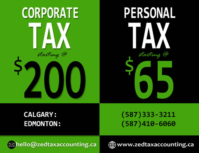 CPA Corporate Business Tax Accountant STARTING @ $200/year in Financial & Legal in Calgary