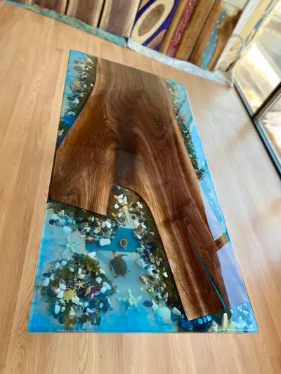 epoxy coffee table , View more