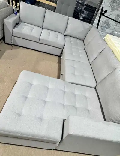 U-Shape Sectional Sofa Bed with Storage | Large Family Couch, View more